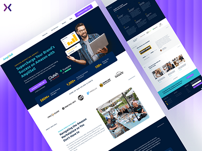 Marketing Agency Landing Page b2b branding clean design click through landing page design dribbble shot landing page design landingpage lead generation logo marketing agency ui ux