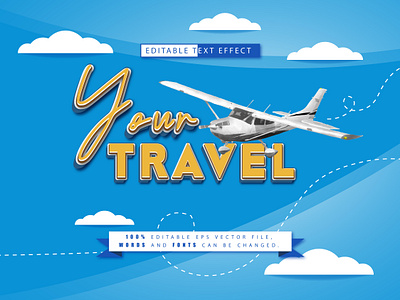 your travel editable text effect alphabet