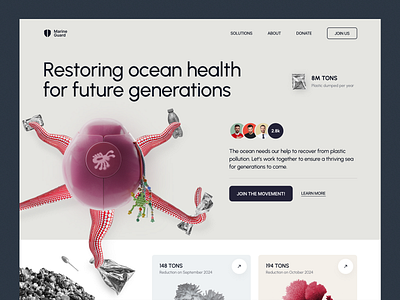 Marine Guard - Website Design clean ocean clean ocean movement clean sea landing page marine guard movement ocean plastic plastic reduction sea sea clean uidesign uiux website design