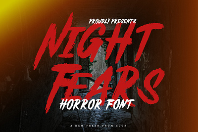 Night Fears – Horror Font 2024 blood brush costume dark decorative display font gothic halloween handwritten horror new october old scare script textured trend typeface