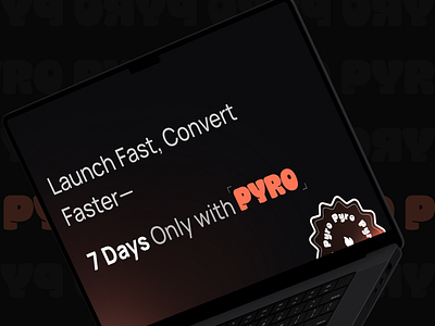 Pyro - High Converting Landing Page at $999 conversion optimization creative agency fast delivery design high converting landing page landing page design modern web design no code development product design responsive design scalable design startup design user centered design web development