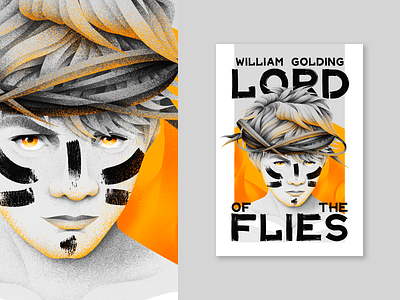 Lord of the Flies book book cover boy character design grain texture grit illustration lord of the flies portrait texture vector