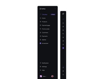 Sidebar ai dark mode dashboard nav navigation progress progress bar responsive saas side sidebar ui