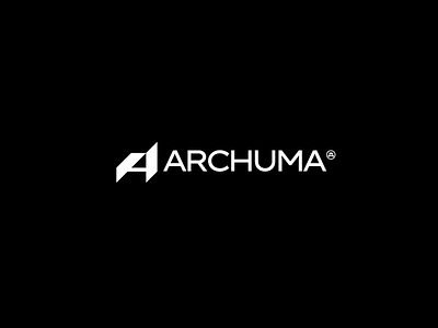 ARCHUMA brand branding design digital geometric graphic design icon letter a logo marks monochrome monogram negative space