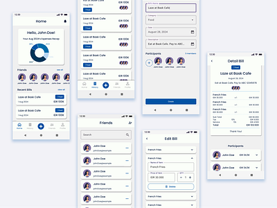 Split Bill Mobile App mobile app split bill ui