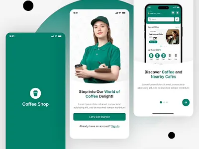 Coffee Shop App branding coffeeapp coffeeappui coffeecommunity coffeedeals coffeemobileapp coffeeshop coffeeshopapp coffeeshopfinder coffeeshopservice coffeetime graphic design ui uxdesign