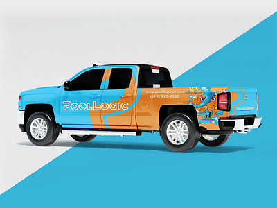 Pool Logic Truck Wrap Design | Vehicle Wrap adobe illustrator bmw branding car graphics car sticker car wrap decal design ford graphic design nissan tesla truck wrap van wrap vehicle branding vehicle graphics vehicle wrap vinyl wrap design wrapping