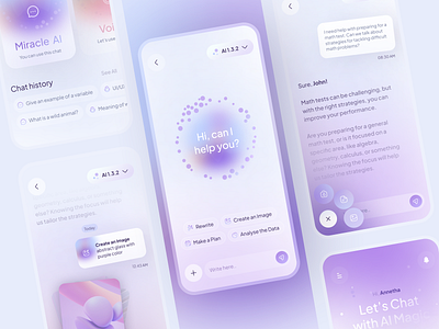 Annetha - AI Chatbot App Exploration ai app assistant branding chat clean copywriting design glass glassmorphism gradient illustration layout mobile personal text typography ui ux whitespace