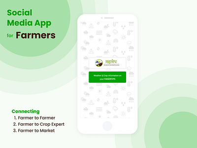 Social Media Mobile App for Farmers agriculture app branding crop design farmers graphic design illustration live mandi market mobile social media typography ui ui design ux vector weather