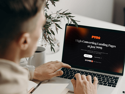 Pyro - High Converting Landing Page at $999 conversion focused creative landing page design for business design for startups digital agency digital product high converting design landing page design modern design n code tools responsive design user experience web design web development