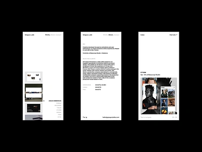 Gregory Lalle — Portfolio 24' animation creative dev grid layout loader mobile motion portfolio slider white