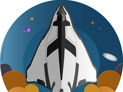 Futuristic space badge badge badge illustration graphic design illustration space space shuttle vector