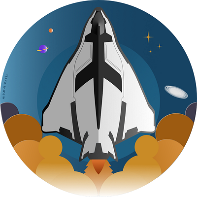 Futuristic space badge badge badge illustration graphic design illustration space space shuttle vector