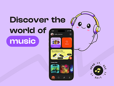 Music application design | Landing page | animation branding graphic design logo motion graphics