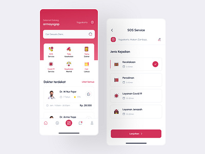 Home & SOS Service Screen app clean design health app ui ui design uiux ux ux design