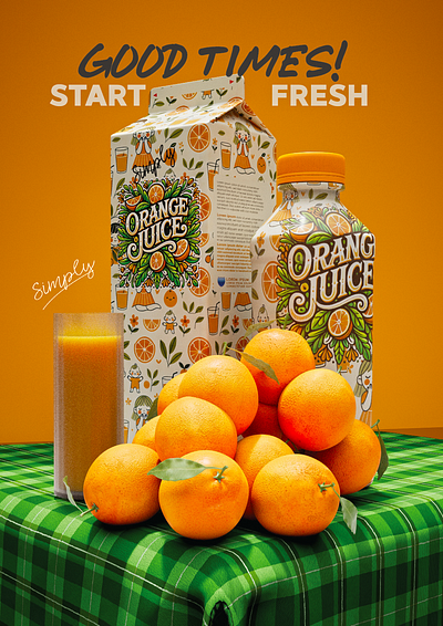 Orange Juice campaign mockup 3d branding graphic design logo