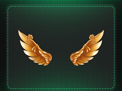 Vtuber Wings Golden Rose - Vtuber Accessories Wings vtuber gold wings