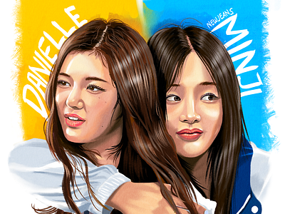 Husseyz [NewJeans] FanArt #3 couple danielle haerin hanni husseyz hyein idol illustration korea kpop minji music newjeans portrait vector