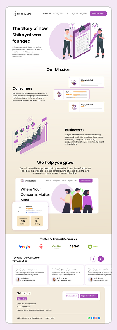 About Us Page UI design inspiration feedback system minimalist design modern web design product review rating system responsive web design review website ui design user experience user reviews uxui design