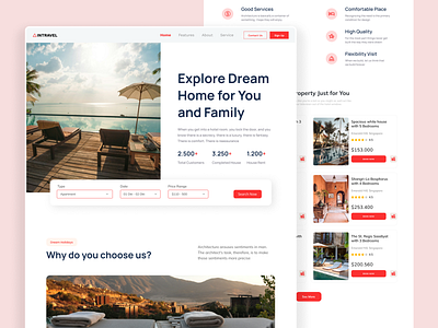 INTRAVEL : Travel Agency Landing Page agency design hotel illustration interface landing landing page mobile page travel ui ui design uiux user interface