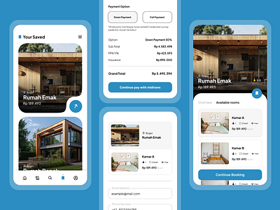 Booking Guest House App blue booking travel ui