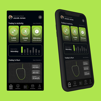 Day 1/100 - Fitness tracking App UI figma ui