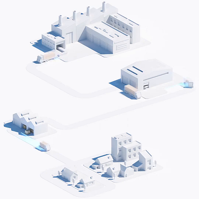 Supply Chain Process 3d animation motion graphics ui