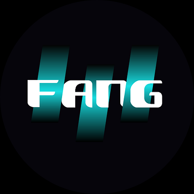 FANG crosses through the triple tape branding design logo