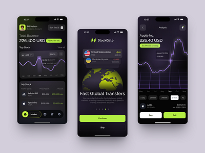 StockGate - Mobile for Finance app design application design design finance financial fintech fintech website interface investment investment website ios app design mobile app money product service startup ui uiux ux