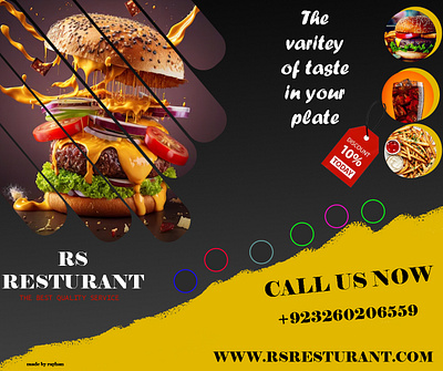 varity taste resturant banner branding food burger resturant graphic design logo