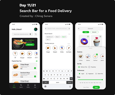 Redesigning the Search Bar for a Food Delivery App branding design graphic design illustration logo mobile app ui uidesign uxdesign vector