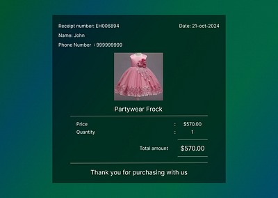Purchase receipt design ui ui design ux