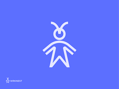 Wrknest Symbol animal ant branding collaboration design ecosystem funding growth innovation logo logodesign mark nest pitch seed startup symbol tech work