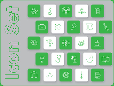 Icon Set Design for the Subject - Science 👩‍🔬 branding design graphic design icon set illustration illustrator indesign logo photoshop science vector