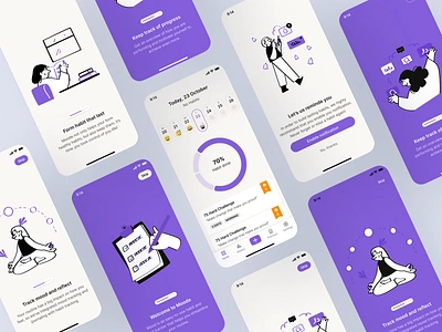 MoodSync • Mood Tracking app app appdesign mobile moodtracking ui ux