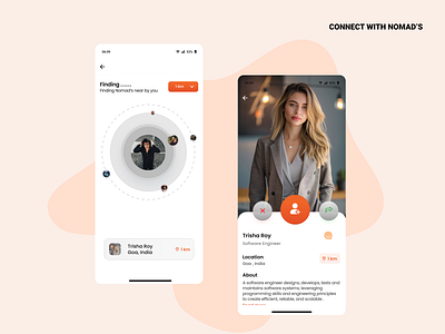 Connect With Nomad's app design ui ux
