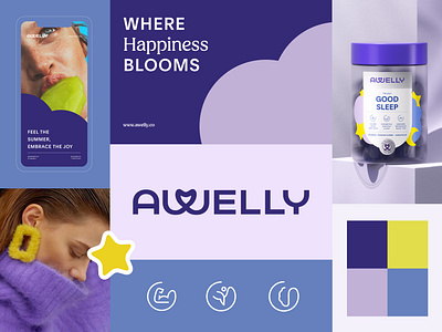 Awelly Branding and Packaging Design - Women's Supplement 3d brand brand identity branding design emblem graphic design healthy label logo logos logotype motion graphics packaging packaging design supplement supplements ui vitamin vitamins