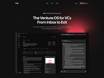 Cap.vc website black cap red simple design ui vc venture web design