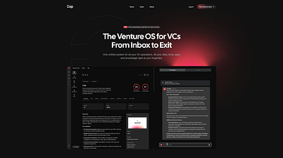 Cap.vc website black cap red simple design ui vc venture web design