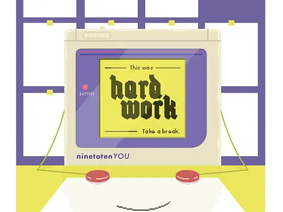 NinetotenYOU – This was hard work. creative block fanart flat illustration game boy nintendo vector vector illustration