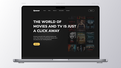 Quasar Mockup / Web-Site / TV and Films app branding design films graphic design illustration mockups site store tv ui web