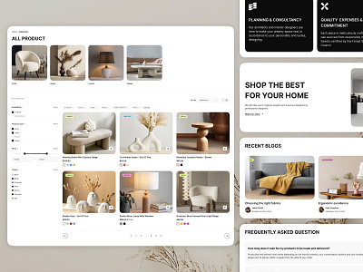 Furniture website - All product page, Filter view, Blog section. allproduct view blogsection cardview clean ui designinspiration ecommerceux figma filterview furnituredesign furniturewebsite landingpage minimal shopifytheme uidesign userinterface uxdesign webdesign websitedesign