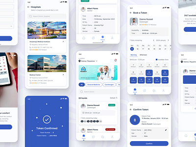 Doctor Appointment App booking bookingapp designinspiration digitalhealth doctorappointment doctorbookingapp doctors appointment healthcareapp healthcaredesign healthcareui healthtech hospital medicalapp medicaltech token token booking