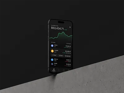 Crypto Portfolio App crypto crypto app crypto wallet dark mode iphone mockup mobile app portfolio app ui uidesign uiux uiux design wallet web 3