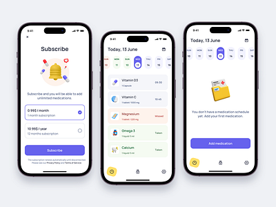 Medication tracker app calendar concept doctor health health app health care ios medical care medication medicine mobile mobile ui nutrition product designer schedule tracker ui uiux userinterface