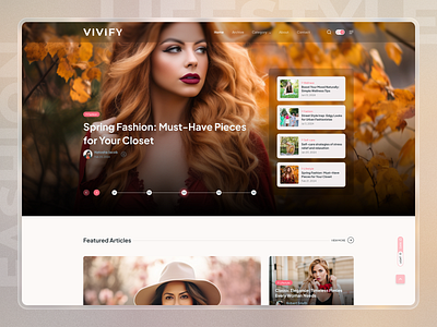 Vivify || Fashion & Lifestyle Blog Website || Layout - 01 blog blog ui design design fashion homepage landing layout lifestyle lifestyle blog design minimalistic landing page personal blog ui design uiux ux design web design webdesign webpage website