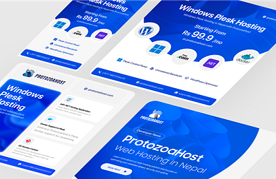 ProtozoaHost Web Hosting Promo Designs branding graphic design ui