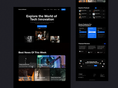 Podcast Landing Page app design branding design graphic design landingpage logo podcast typography ui uiux