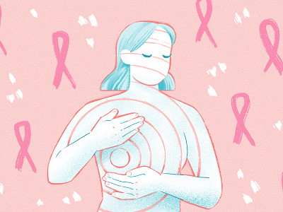 Breast Cancer awareness biomedical breast breast cancer cancer character design design disease female graphic design health illustration medicine october pastel pink procreate