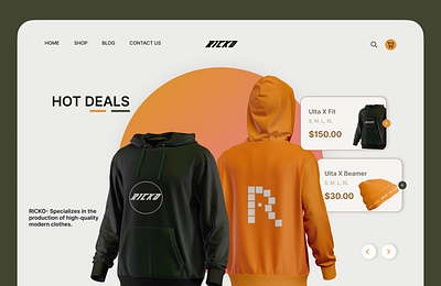 RICKO -Clothing brand website branding graphic design logo ui uiux